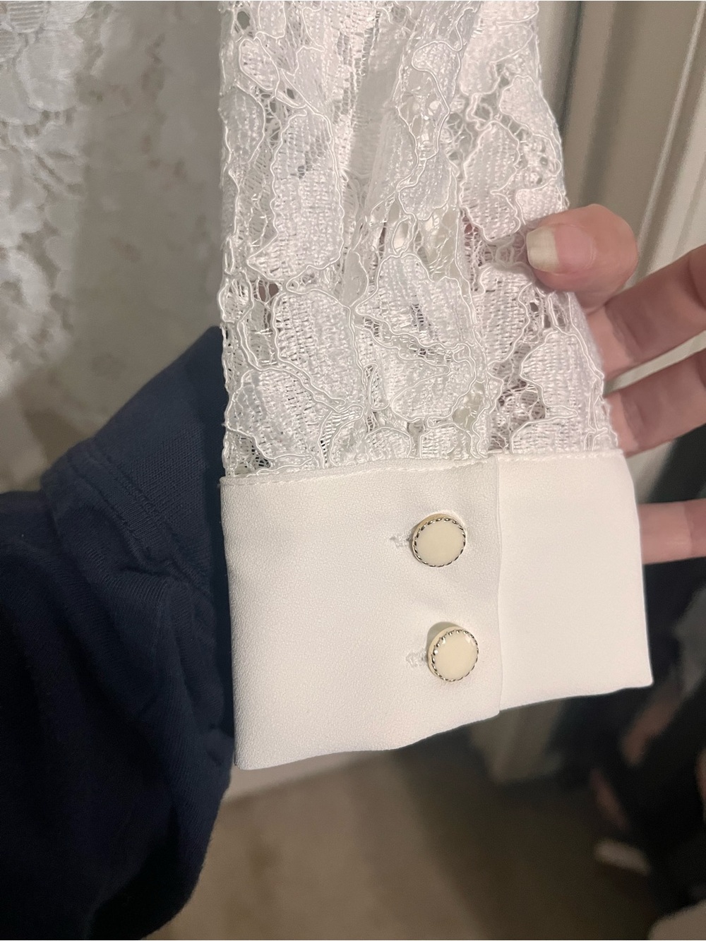 Cable & Gauge Full Lace Button-Up Top - Picture 7 of 8